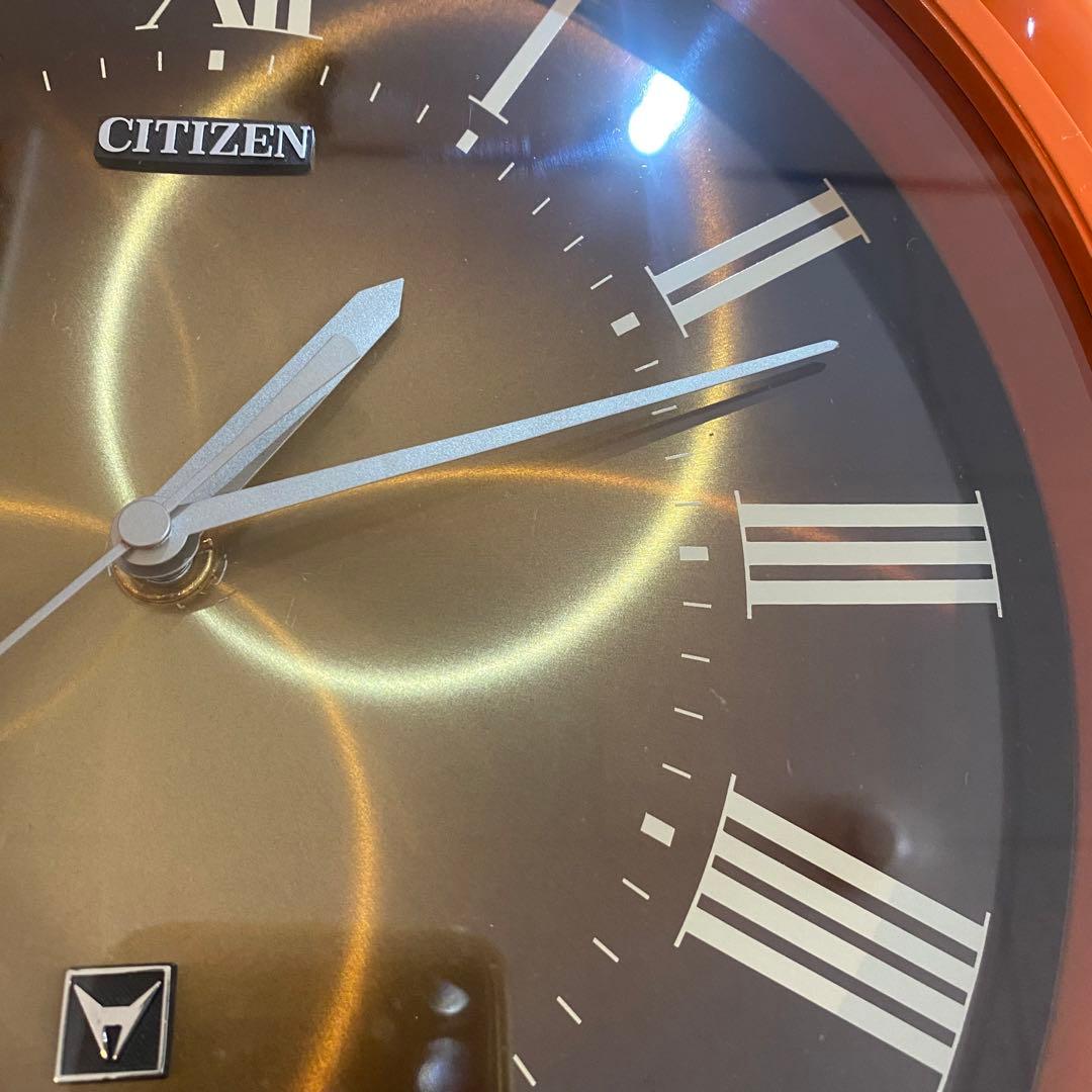 CITIZEN リペイント　壁掛時計 ミッドセンチュリー　昭和レトロ　オレンジ