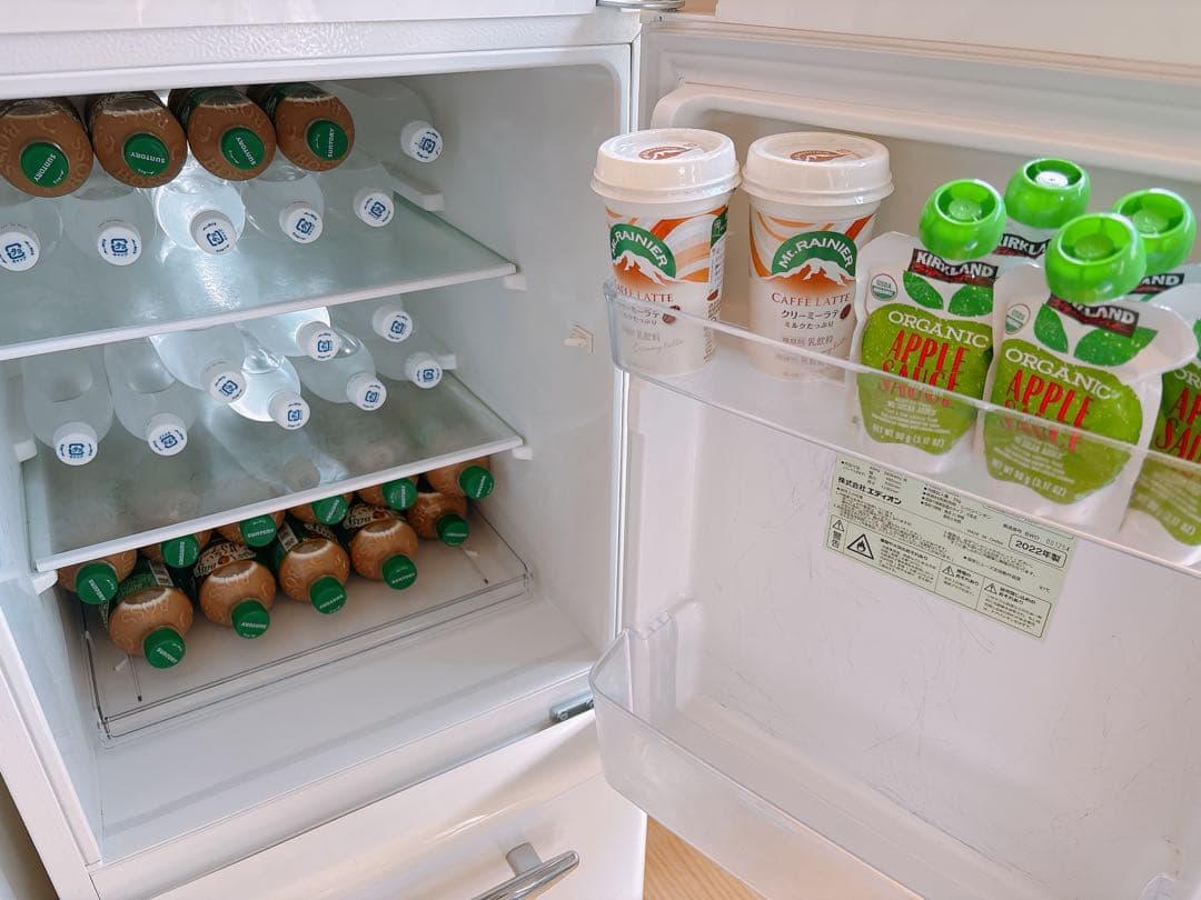 値下げ！e angle 冷蔵庫　冷凍庫　2ドア　右開き　ホワイト