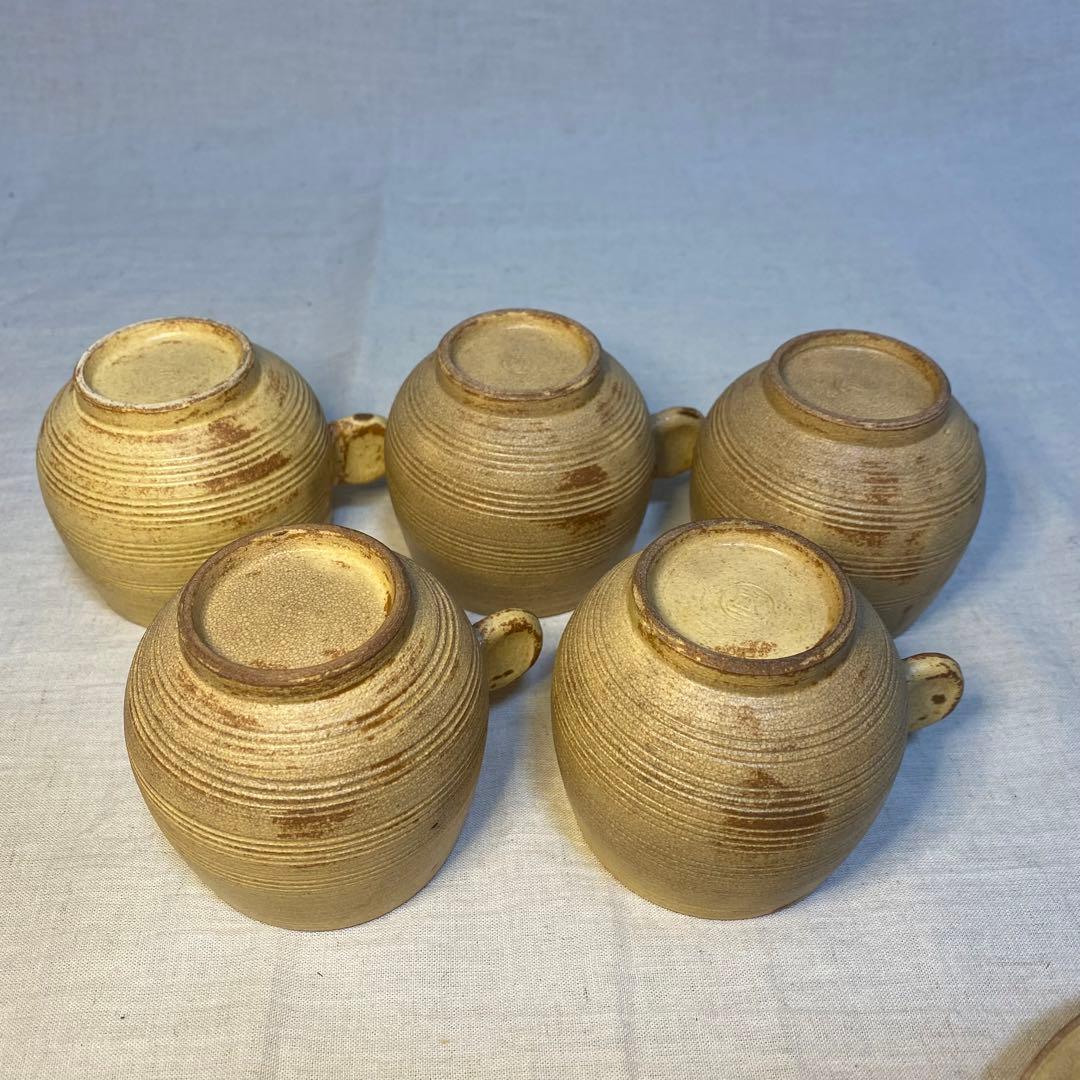 黄瀬戸 瀬戸焼 カップ&ソーサー コーヒー 紅茶 小川欣二 5客