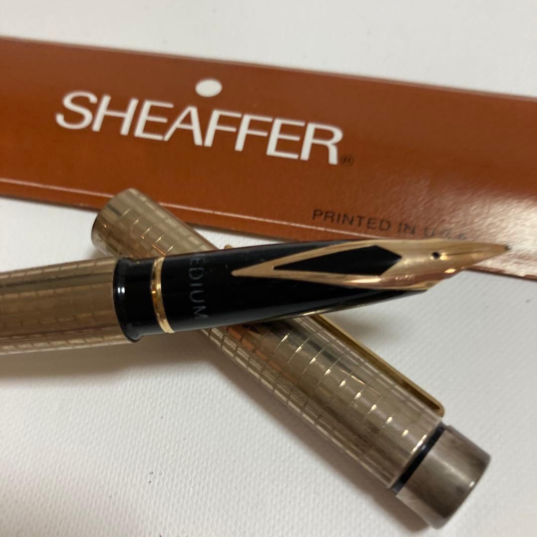 SHEAFFER 万年筆 タルガ 1007 チェッカー ゴールドプレート 旧型