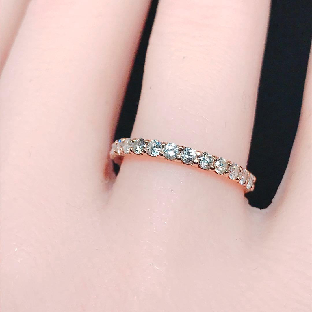 0.50ct ハーフエタニティ ダイヤモンドリング K18ピンクゴールド ダイヤ