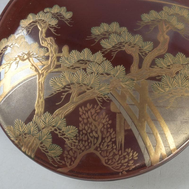 茶道具　蒔絵師　宗祥作　住吉蒔絵　香合　共箱　V　9743