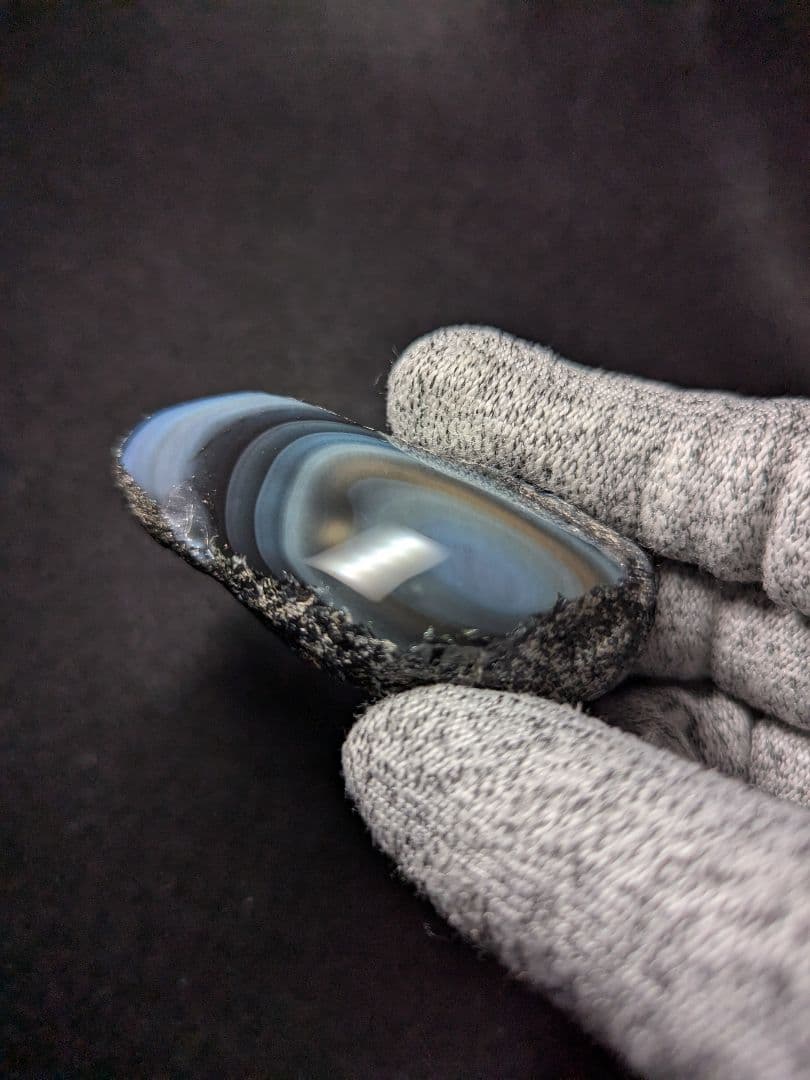 研磨品】十勝石玲瓏 北海道産レインボーオブシディアン 十勝石 玲瓏石