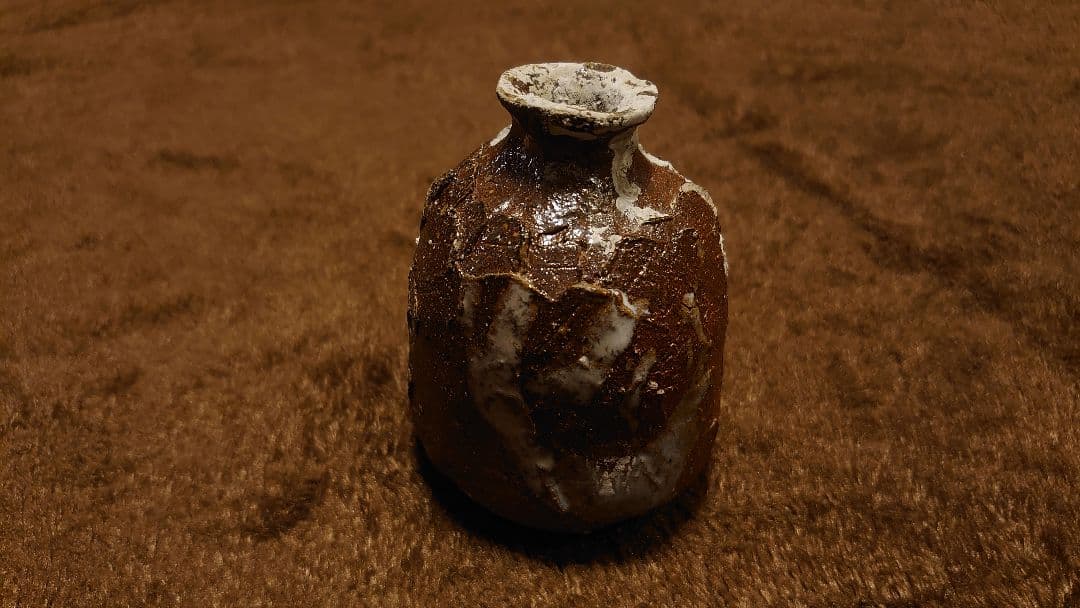 古越前 越前焼 灰釉 花入 白釉 1客