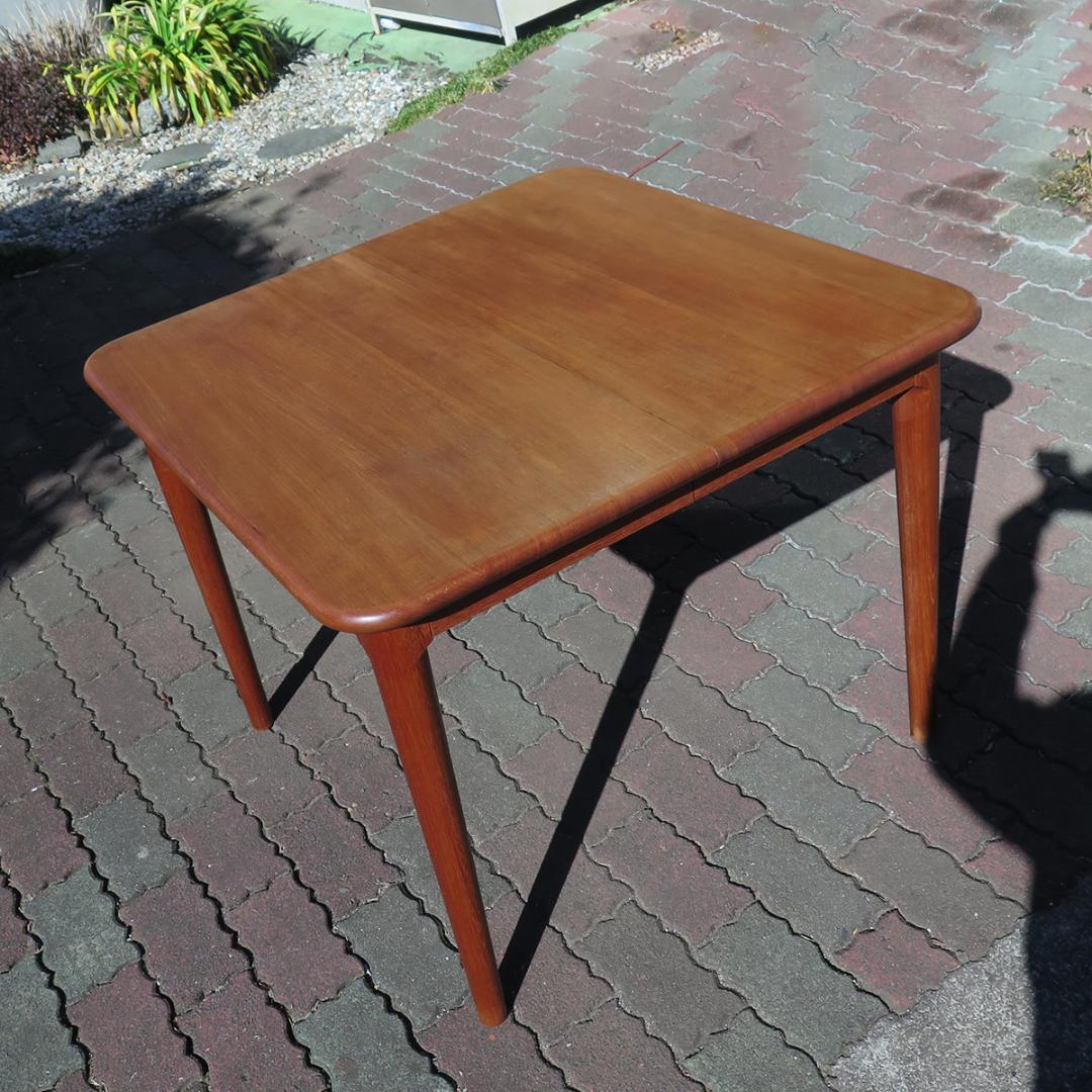 y*1様 北欧 ヴィンテージ チーク無垢天板 エクステンション拡張 ダイニングテ