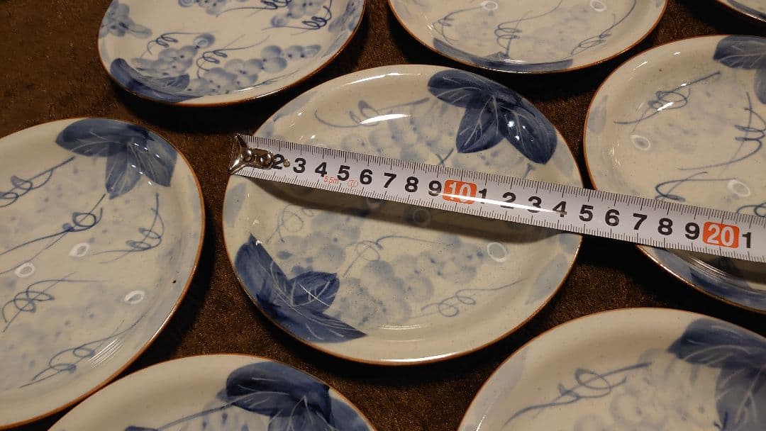古伊万里　伊万里　染付　ぶどうの図　豆皿　菓子皿　１０客