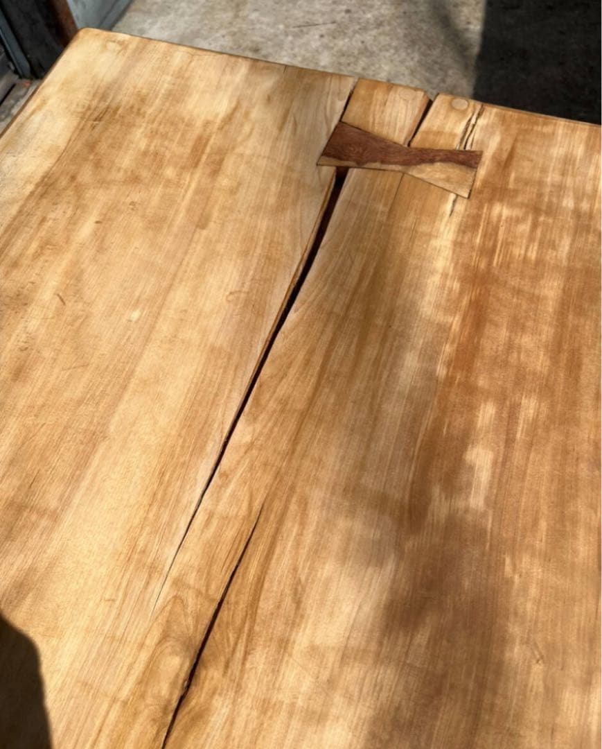 無垢1枚板 無垢材 契り テーブル 天板のみ 無塗装 反りあります