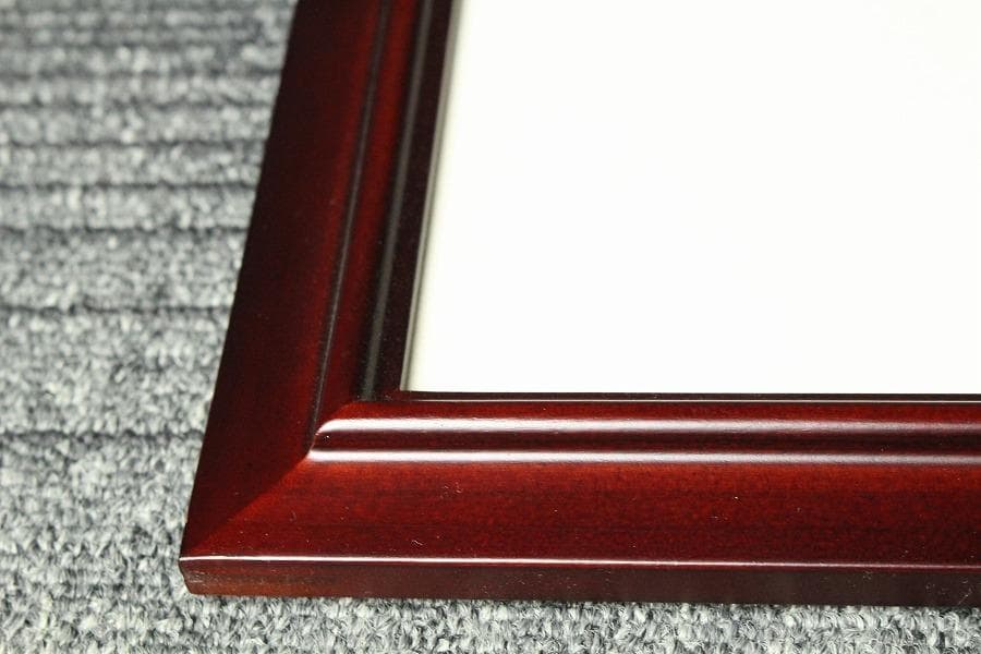 古裂 太子間道 赤地広東綿 額装 西陣 呉服屋蔵 K LC930 日本