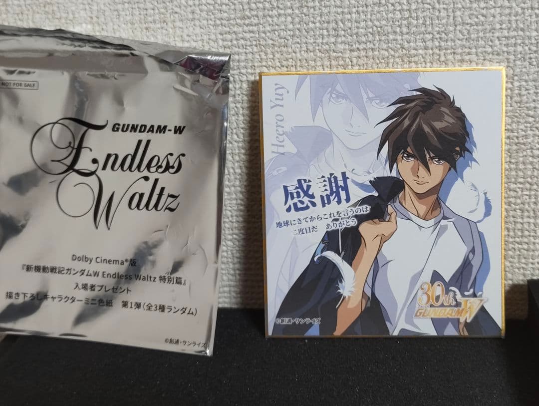 ガンダムW 劇場版再上映記念 特典1弾 描き下ろしキャラクターミニ色紙