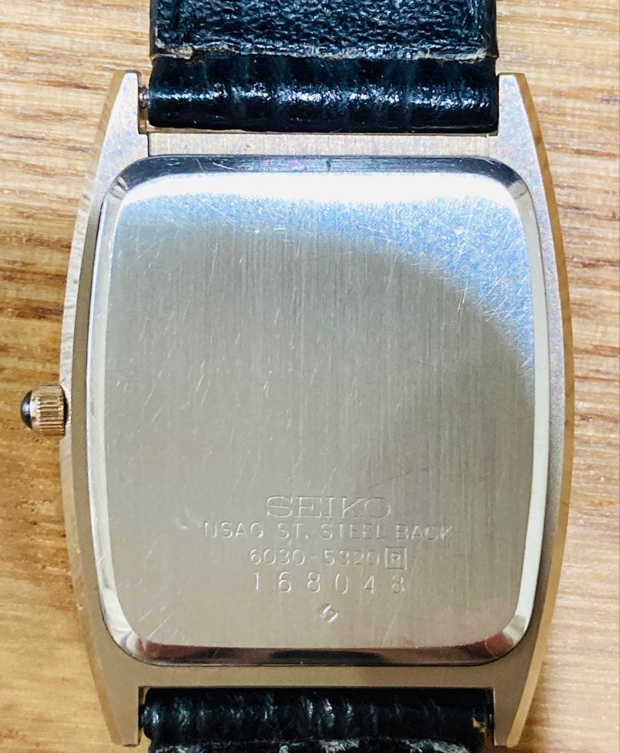 【SEIKO Dolce】クォーツ腕時計 黒文字盤 メンズ