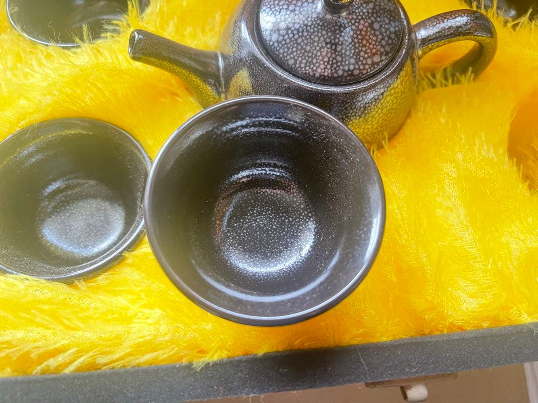 博山雨点釉 天目碗 共箱 中国 古美術