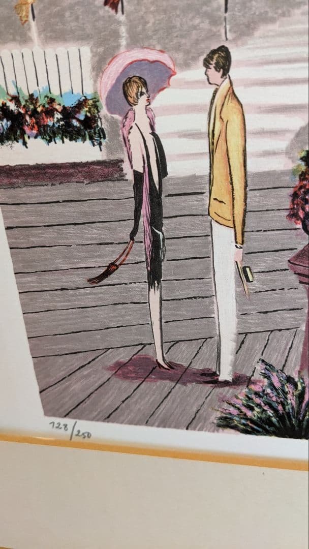 DILLYリトグラフ「ドーヴィルの海岸」。シートのみお買い得品