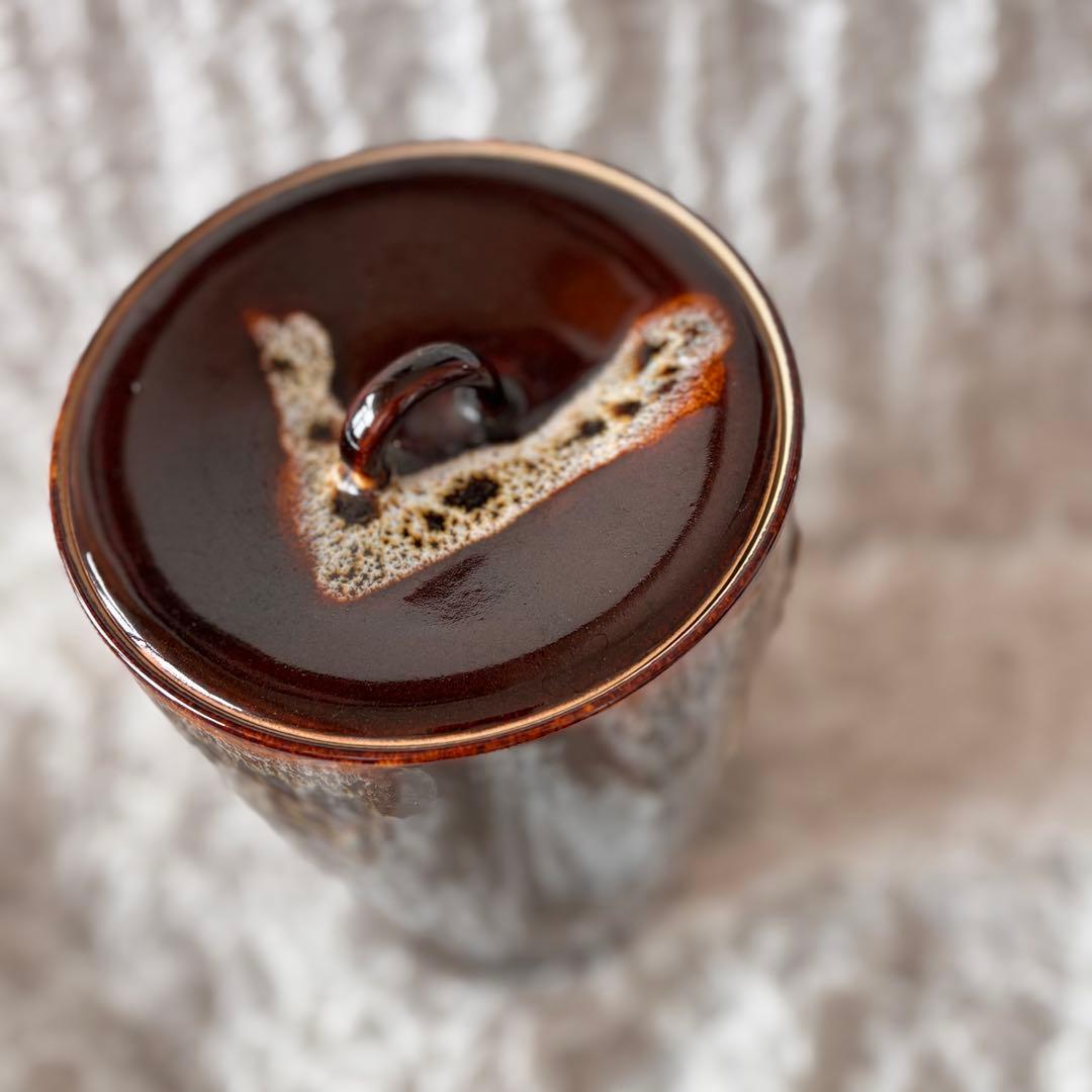 茶道 陶器製 細水指 水差し 木箱付き 刻印 景山