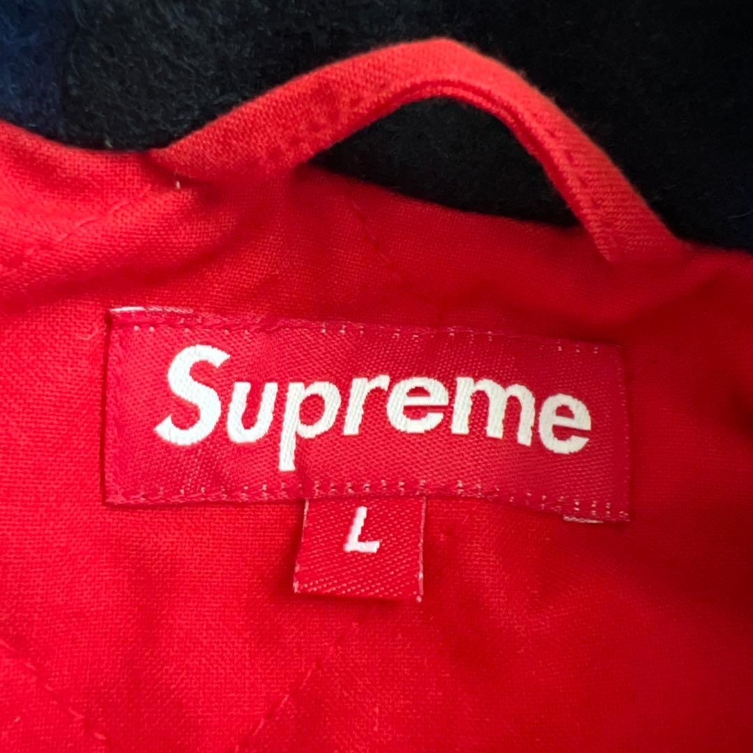 断*)様 Supreme 青・黒チェック クルーザージャケット L