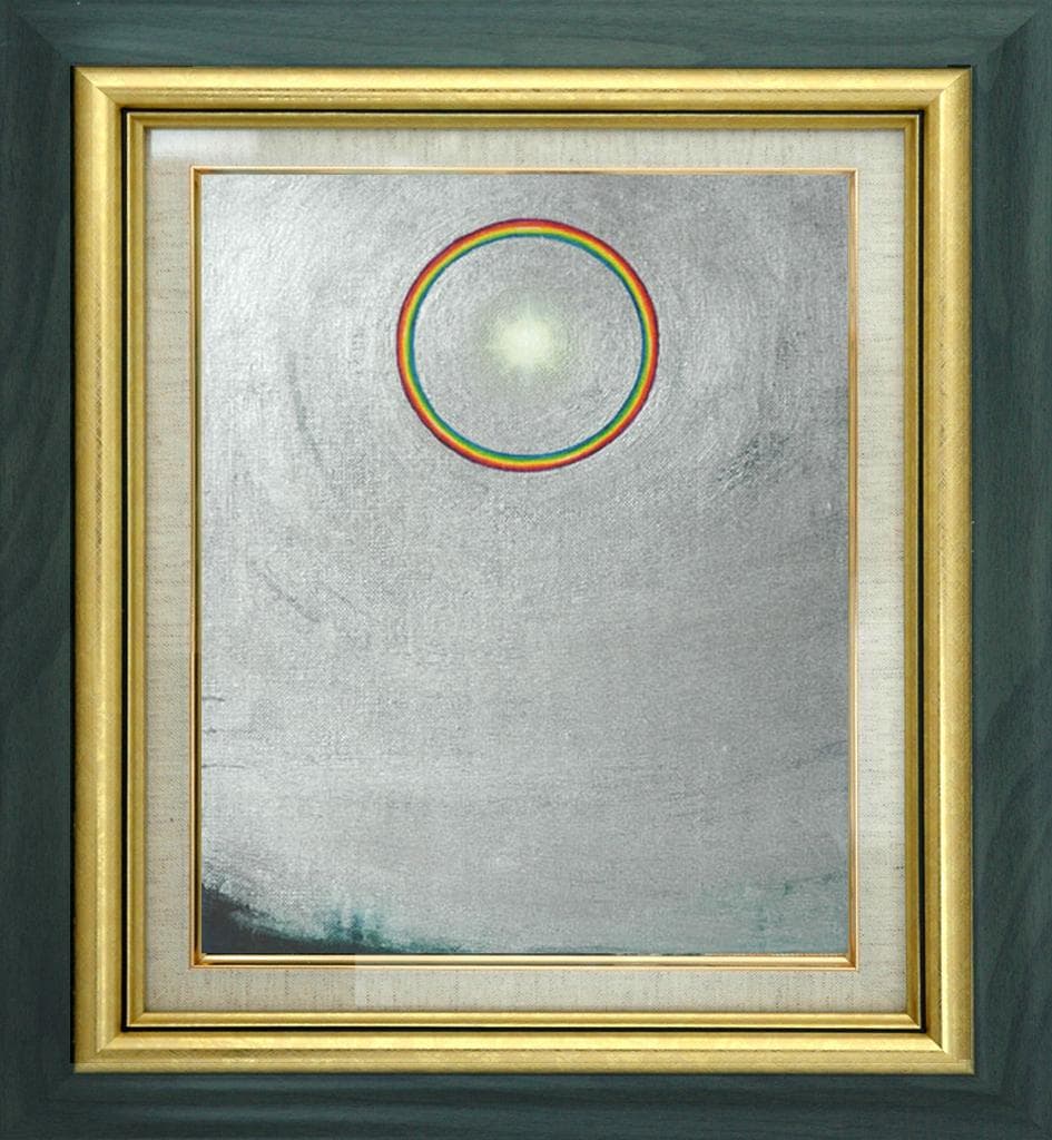 油絵 菅家令子 絵 絵画インテリア額付(黒) 油絵 F3-S72023 風景祈り