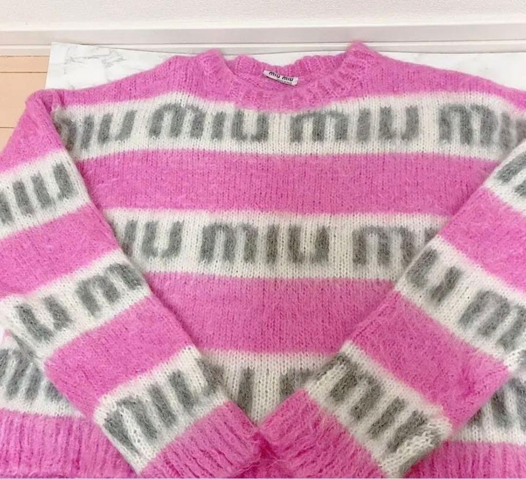 値下げしました miumiuロゴモヘアセーター