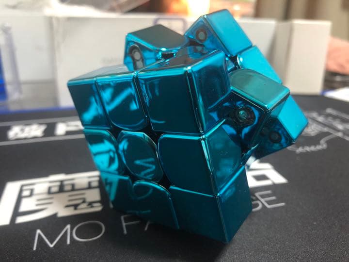 GAN 356XSM Metallic「電気メッキ」水色 ルービックキューブ
