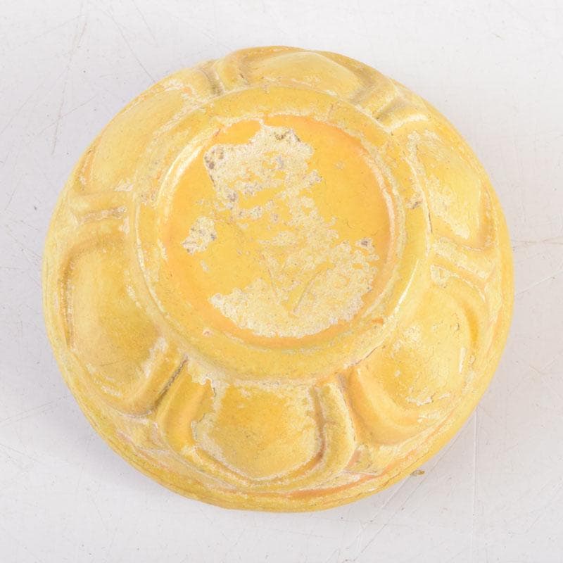 茶道具 永楽善五郎作 黄交趾 蕗の薹（フキノトウ）香合 共箱 C 9217