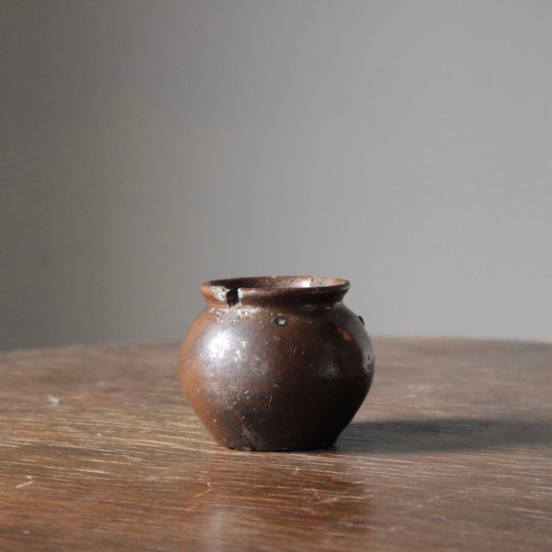 古丹波 栗皮釉 うるか壺 江戸後期 古美術 古道具 アンティーク 楽天市場】骨董○古丹波三耳壺○葉茶壷 / 丹波焼 | 江戸初期-17世紀頃