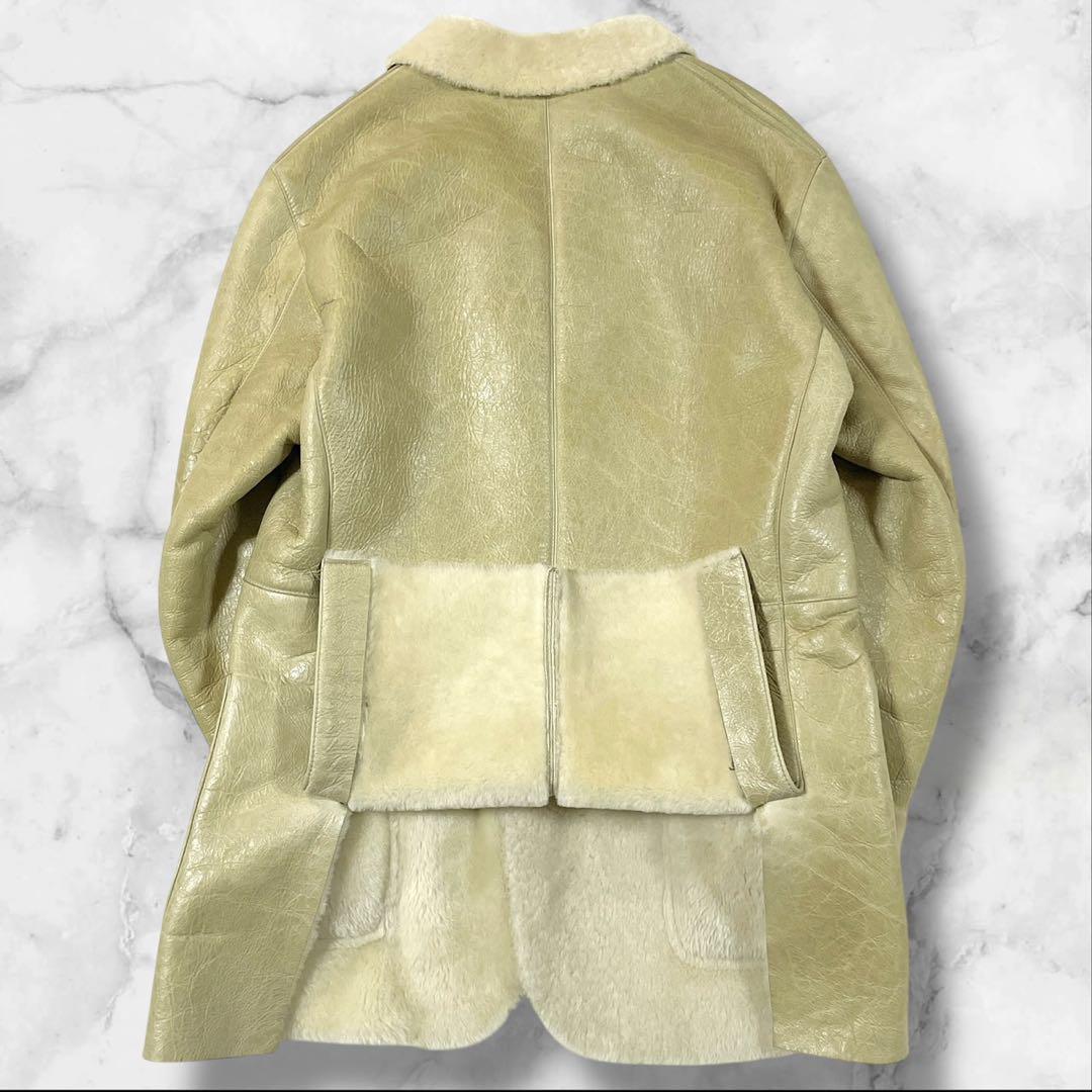 Krizia ムートンジャケット ベージュ イエロー サイズ50 XL相当