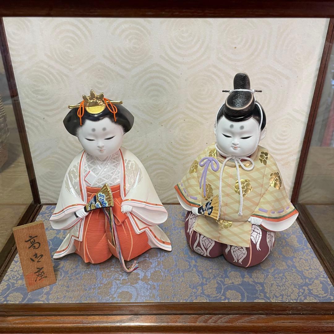 雛人形　お殿様　2体セット　ガラスケース　和　日本　日本人形　高御座