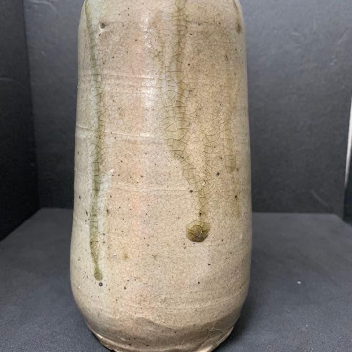 唐津焼 花入 花瓶 オブジェ 朝鮮唐津 唐津 流釉 時代 癒しグッズ