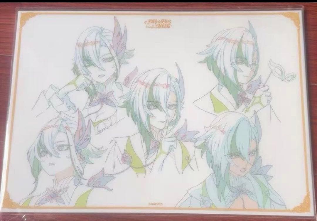 即発送 原神fes vipチケット 特典PVCデスクマット アルレッキーノ