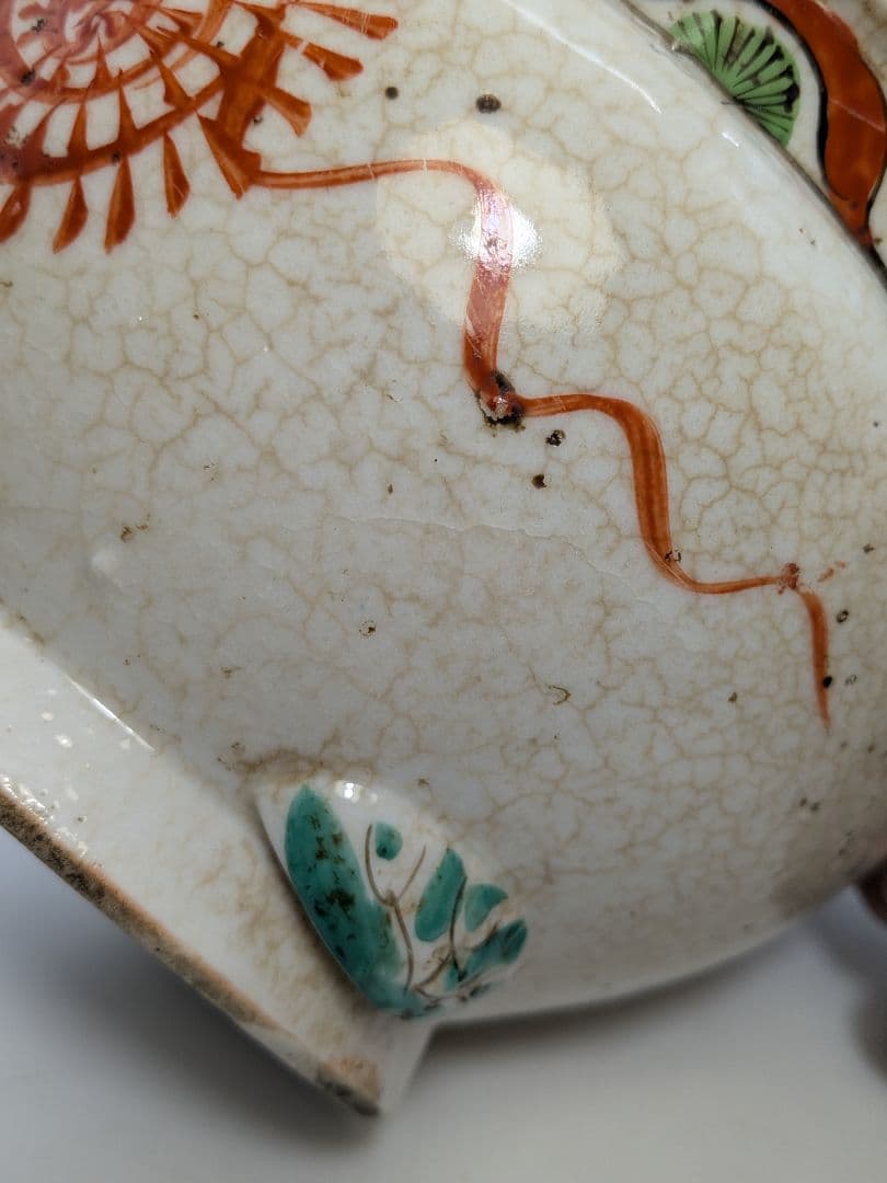 大正～昭和初期 赤絵香炉 香道具 仏具 お香 アロマグッズ 香爐 置物 色絵付け