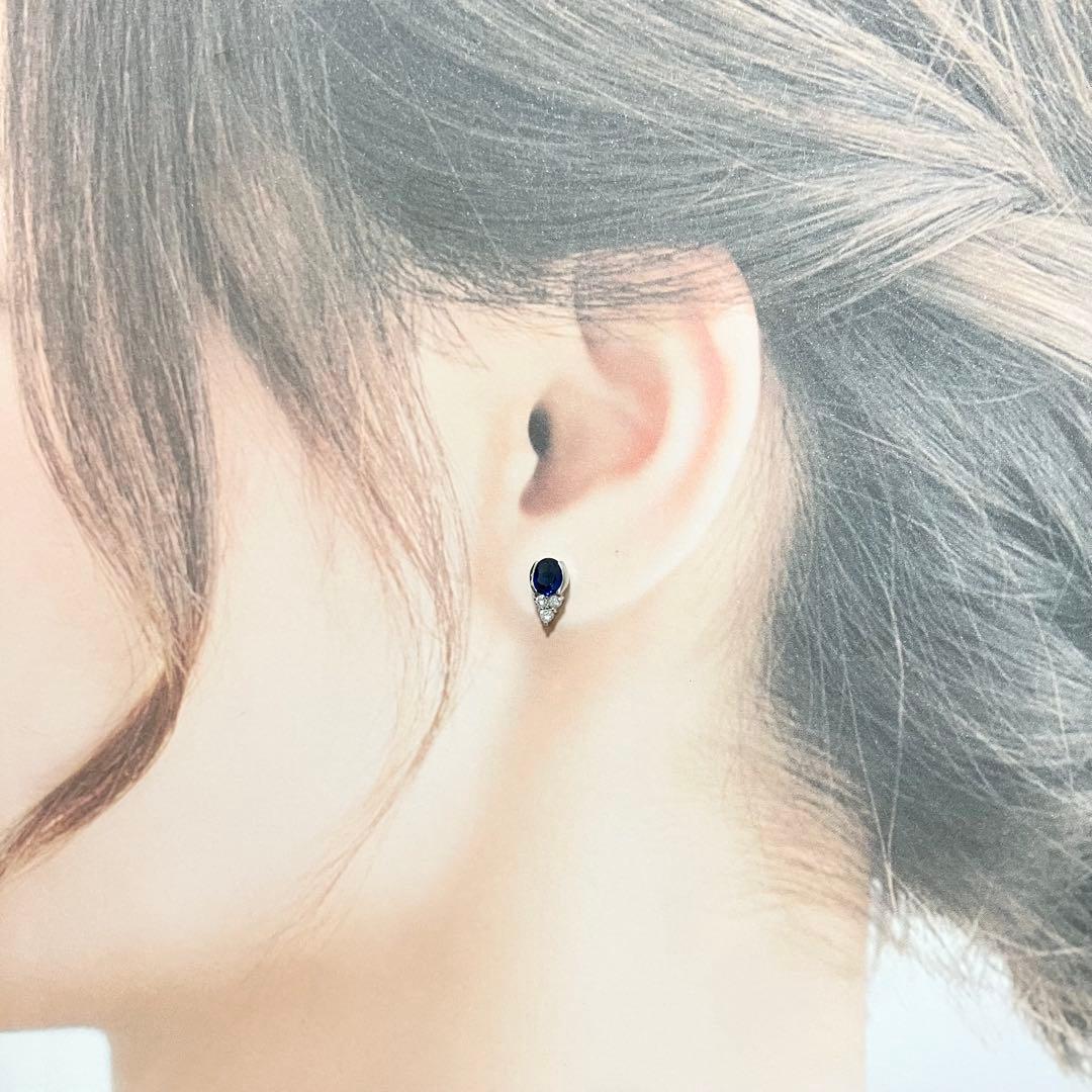 Pt900✨サファイア ピアス ダイヤモンド