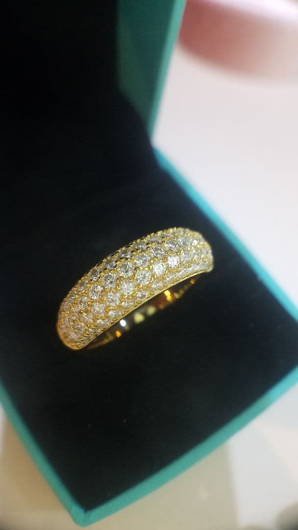 Mayu！最高級モアサナイト　6ミリ　パヴェハーフエタニティリング　YG