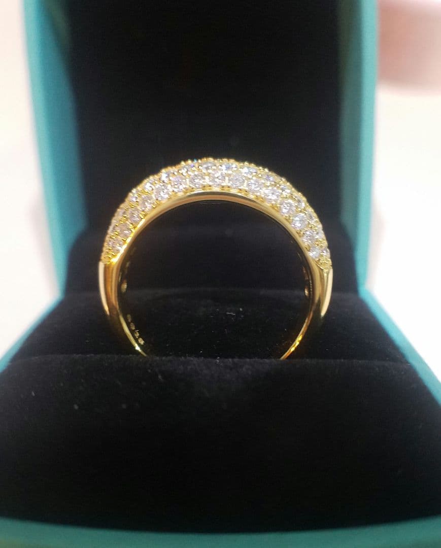 Mayu！最高級モアサナイト　6ミリ　パヴェハーフエタニティリング　YG