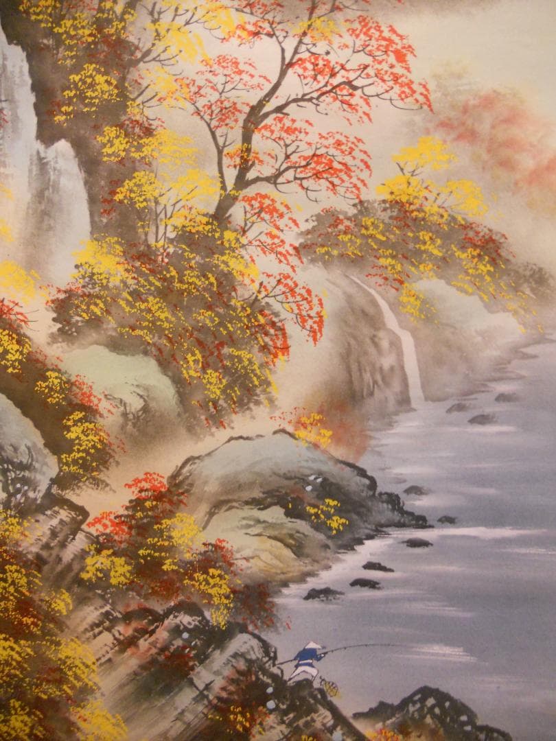 掛け軸 紫雲 富士秋景之図 絹本 希少 軸装 茶道具 掛軸 美品 です。