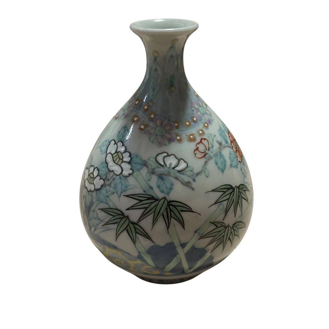 【激レア】走波　染錦竹絵椿文　壺　15.5cm 新品未使用