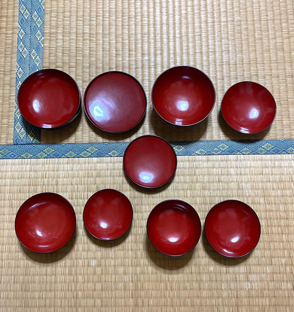明治 大正 御膳 アンティーク 漆芸 セット 大量 漆塗り 骨董 漆器 木製 b