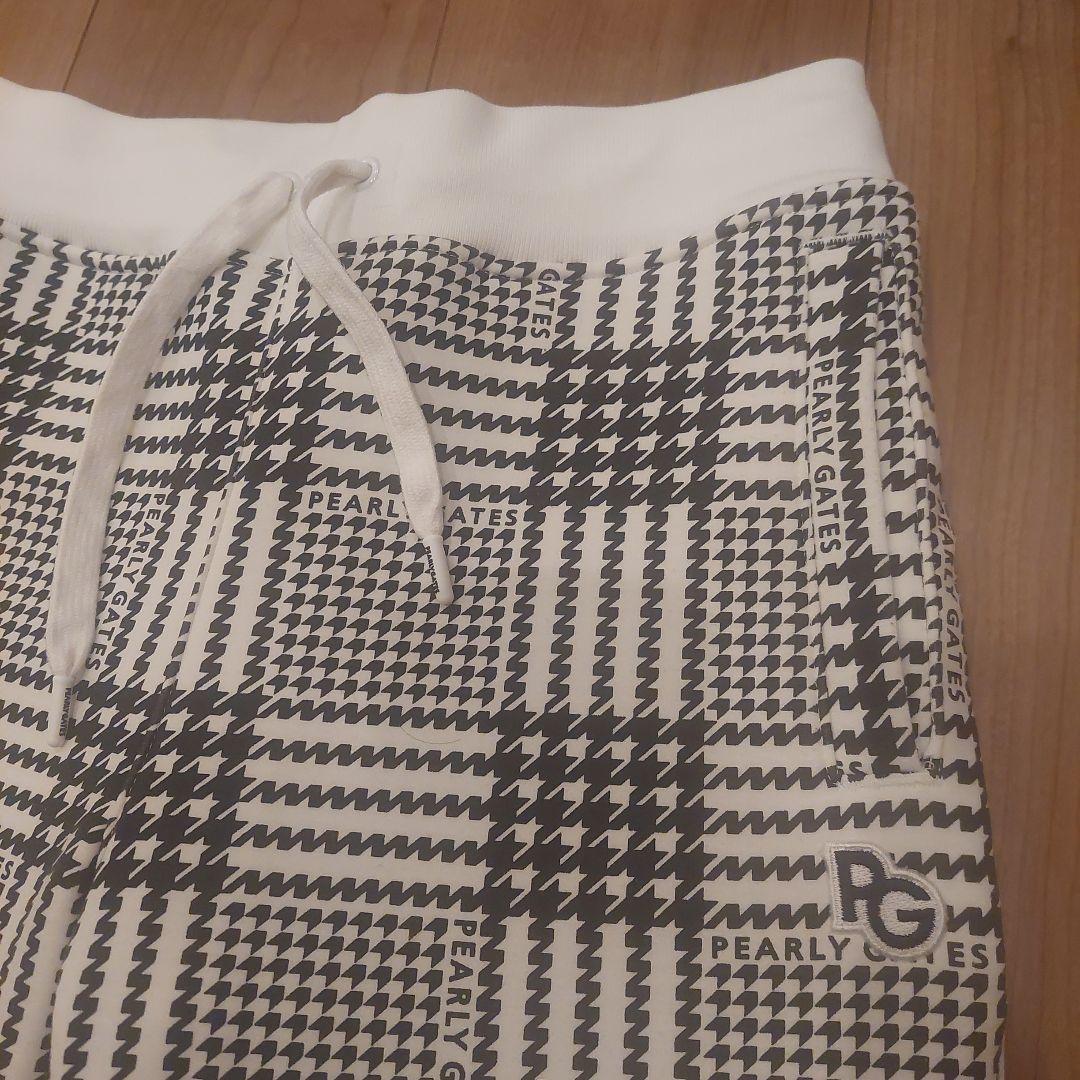 【美品】パーリーゲイツ　千鳥柄　パーカー　パンツ 上下セット チェック　白　黒