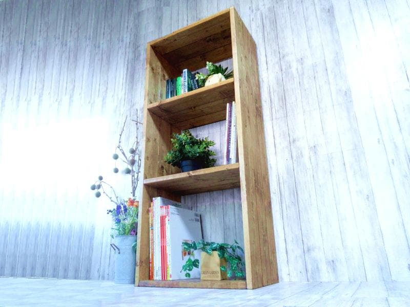 ハンドメイド特大3段トールラック (チーク色) ハンドメイド特大3段