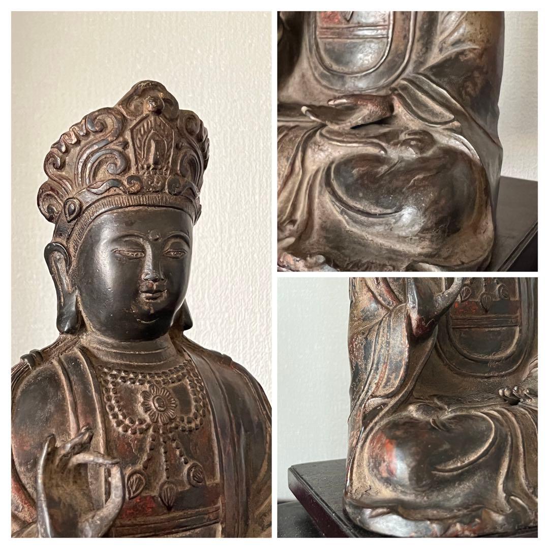 仏像　仏教美術 釈迦牟尼像【乾隆年製】在銘　鍍金仏　座像，/西き-55