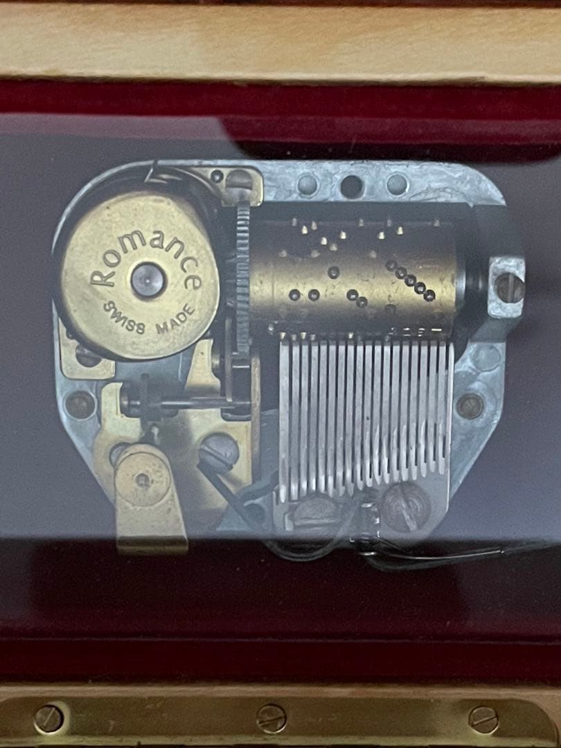 【ビンテージ】スイス製オルゴール 象嵌 エーデルワイス 稼動品 ロマンス