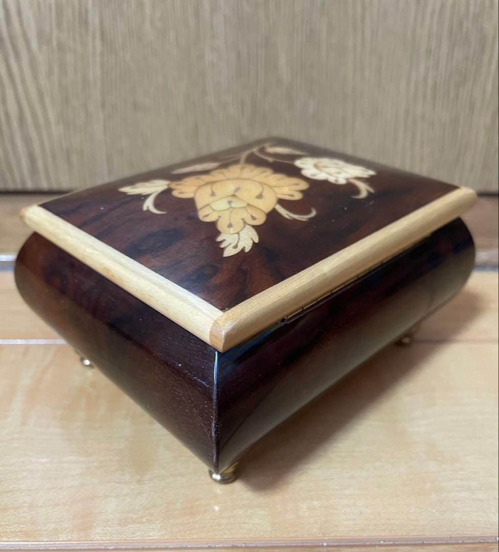 【ビンテージ】スイス製オルゴール 象嵌 エーデルワイス 稼動品 ロマンス