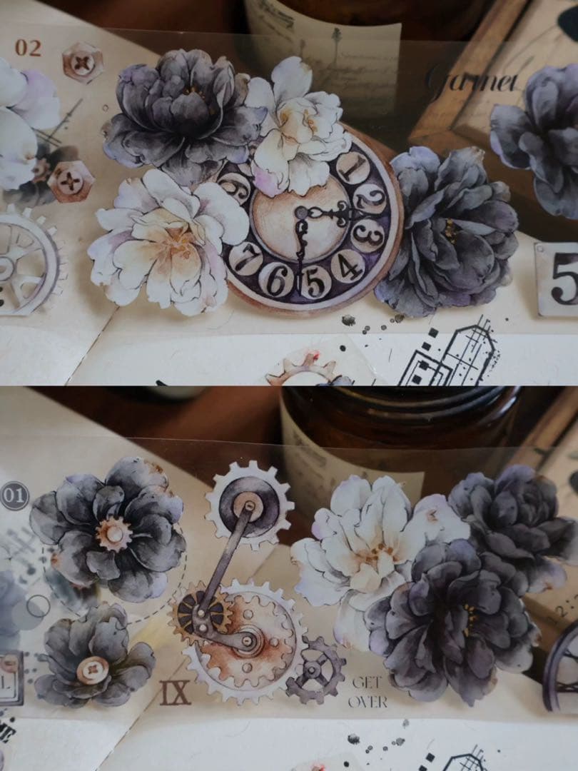 壹洱原创《烟墨白》海外マスキングテープ　マステ 【2372】