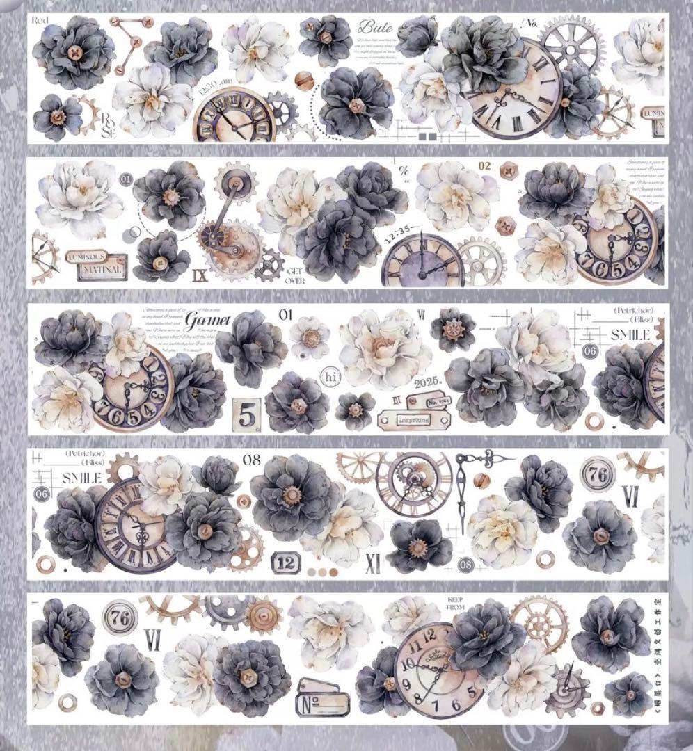 壹洱原创《烟墨白》海外マスキングテープ　マステ 【2372】