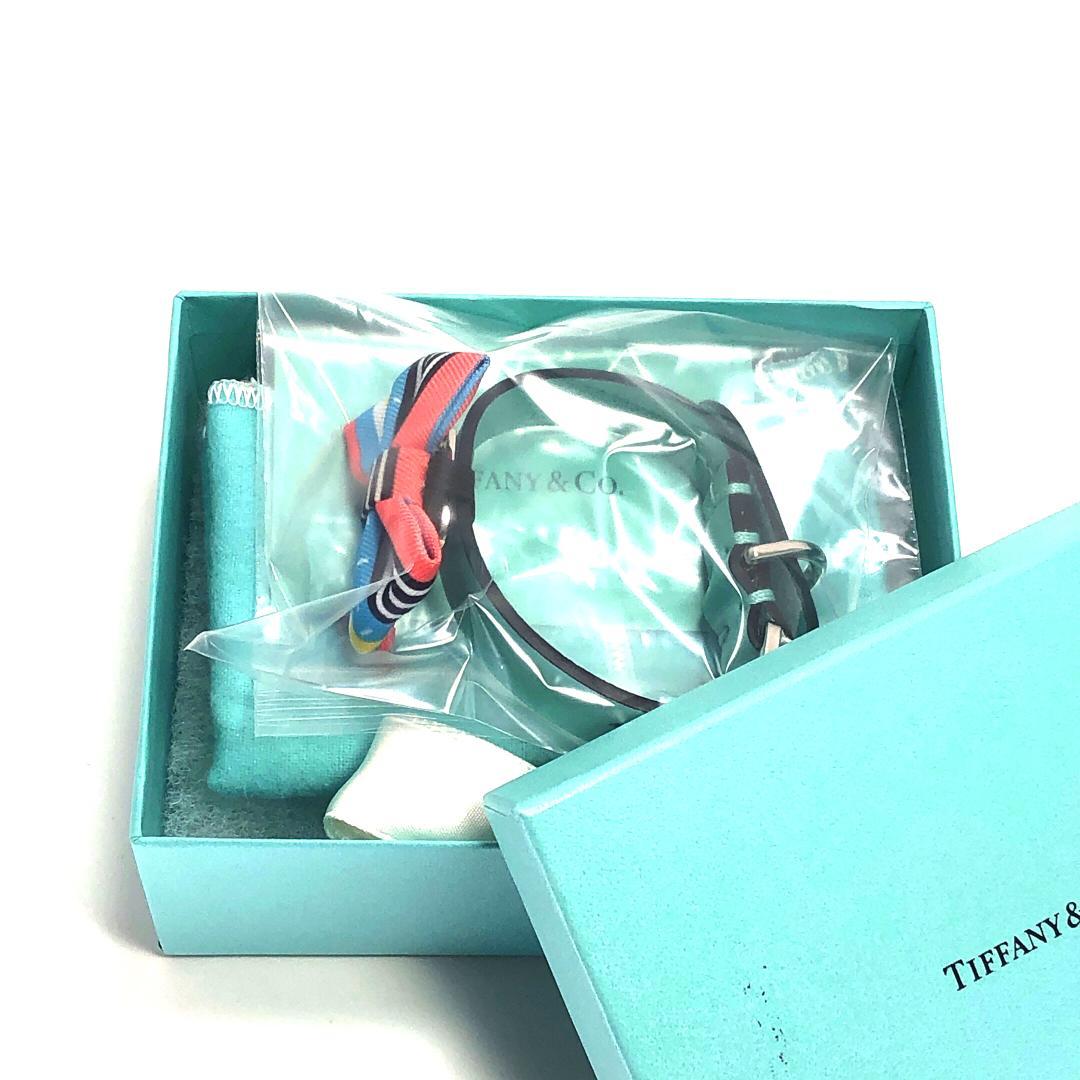 美品・箱付き】ティファニー／ペット用 アクセサリー レザー 首輪 リボン