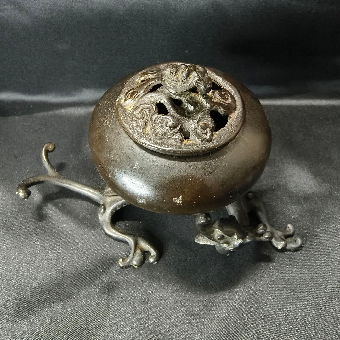 中国古銅唐銅神獣五重塔香炉MR8731