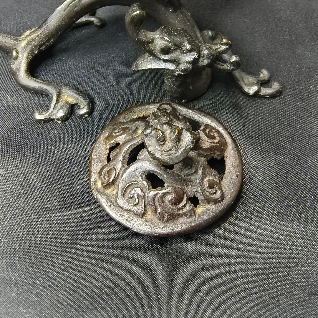中国古美術 古銅宣徳香炉 臥獅炉 時代物 香道骨董 コレクター放出美品