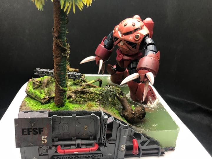 シャア専用ズゴックジャブロー 基地強襲　レジンジオラマ