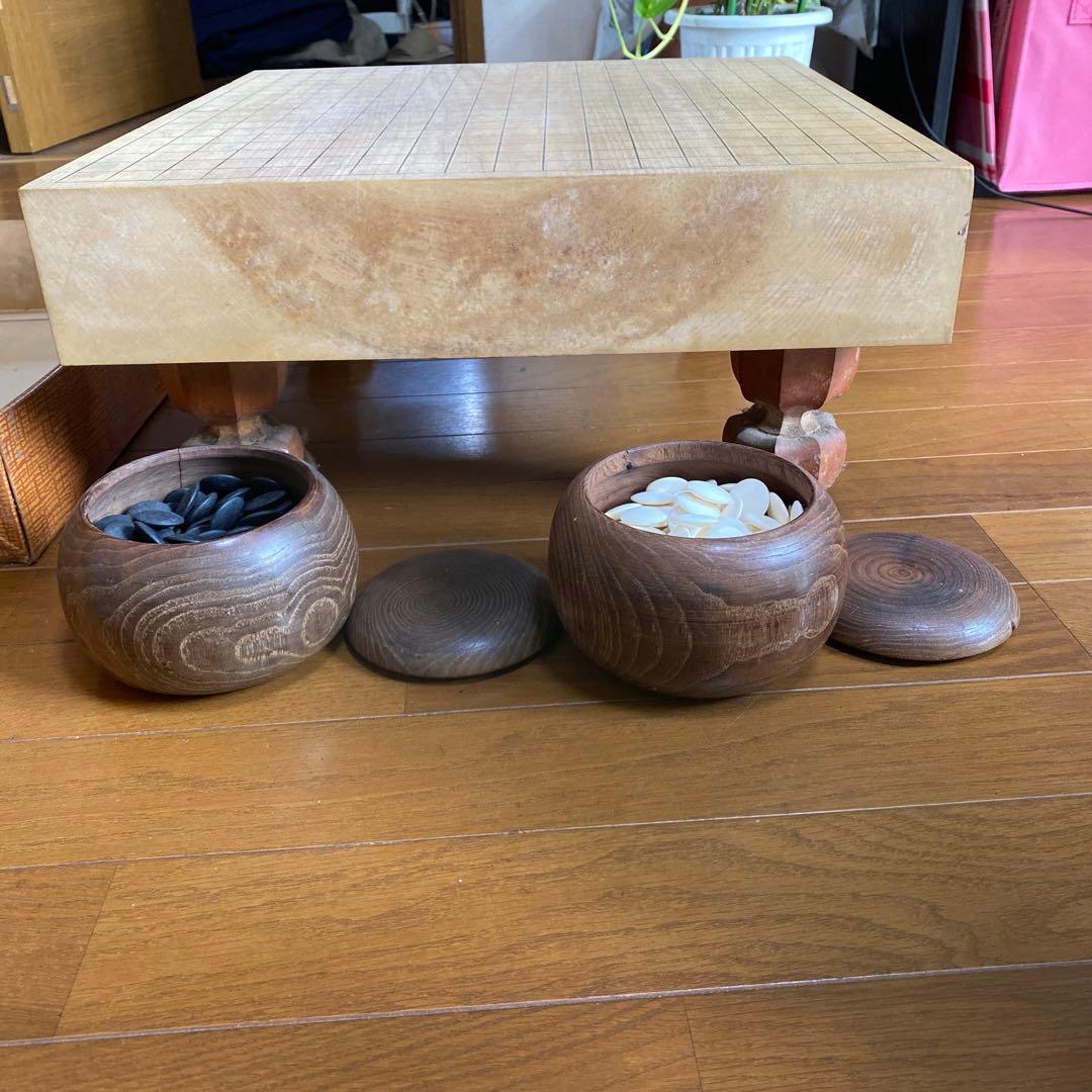 榧碁盤と碁石セット