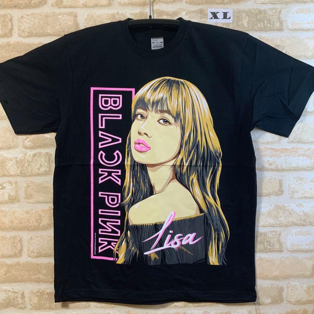 ブラックピンク LiSA リサ Tシャツ XLサイズ black pink - メルカリ