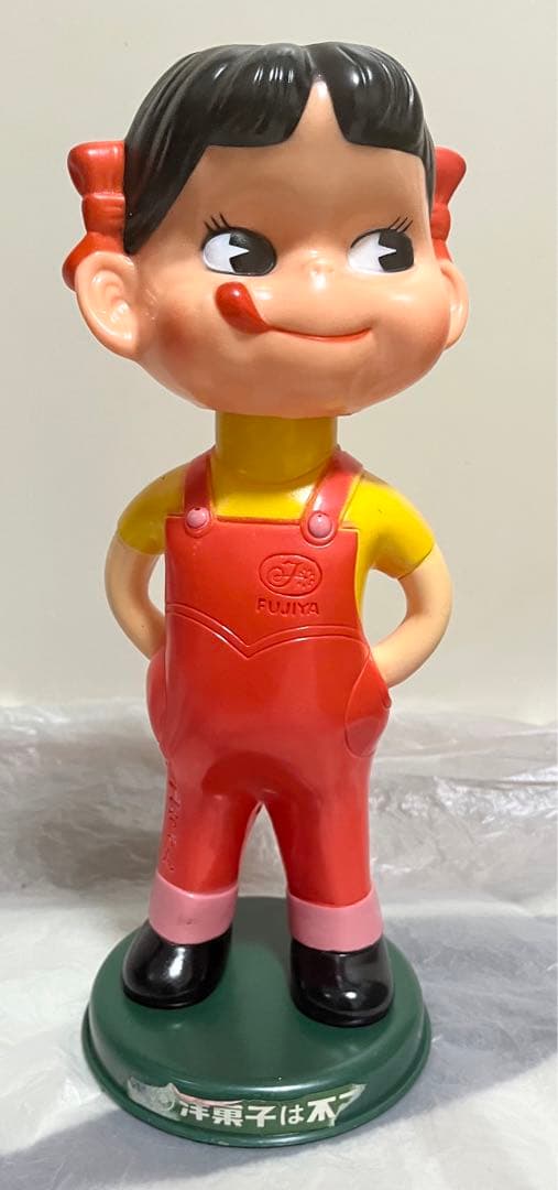 不二家 ペコちゃん 首ふり人形 昭和 レトロ ソフビ 当時物 FUJIYA