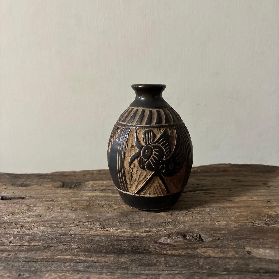 琉球　古典焼　小壺　③壺屋焼　やちむん　古民芸　アンティーク　骨董品　検:李朝.