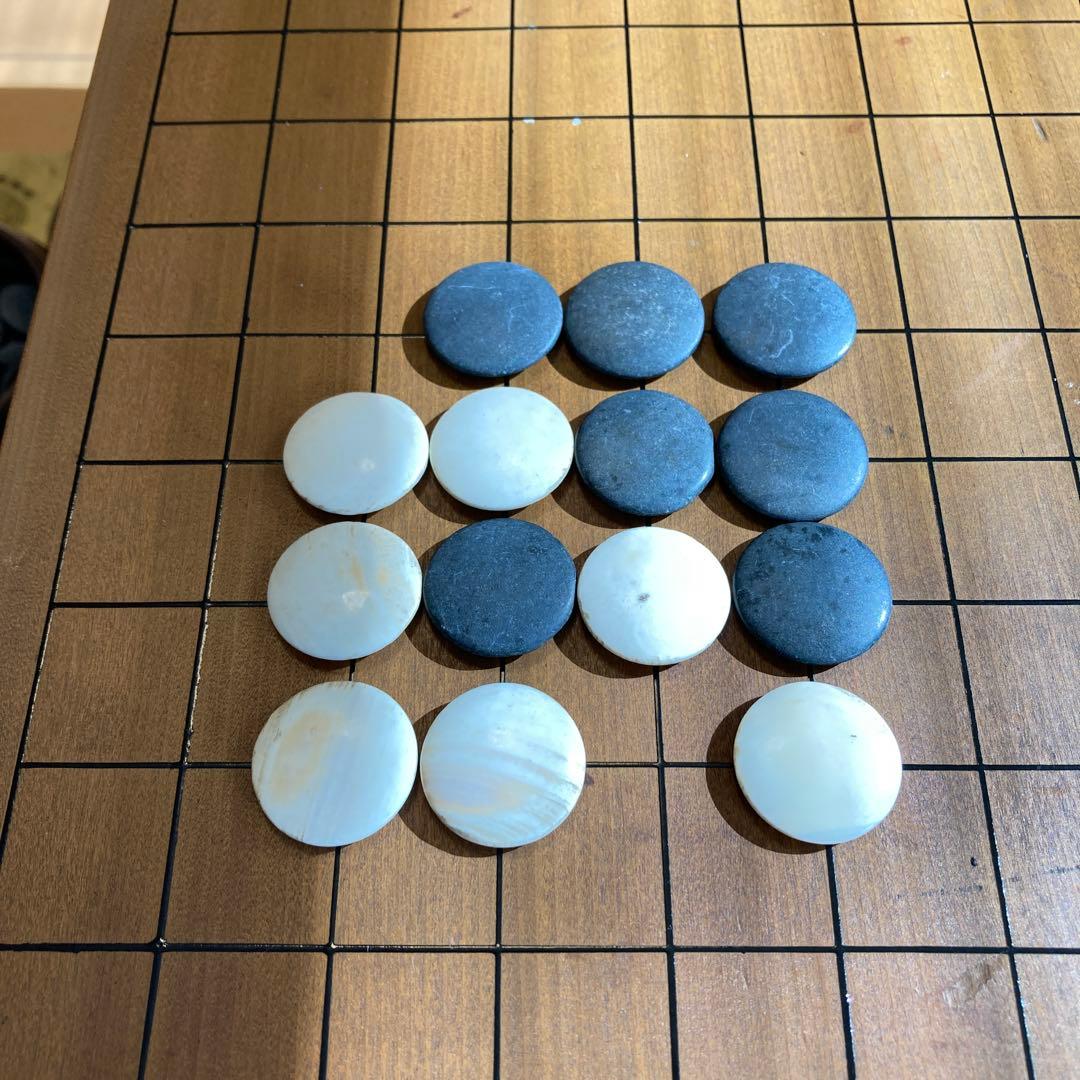 碁盤と碁石　一式セット　ビンテージ　昭和初期　那智黒　本蛤白